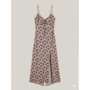 étophe studios Purple Floral Midi Slip Dress S